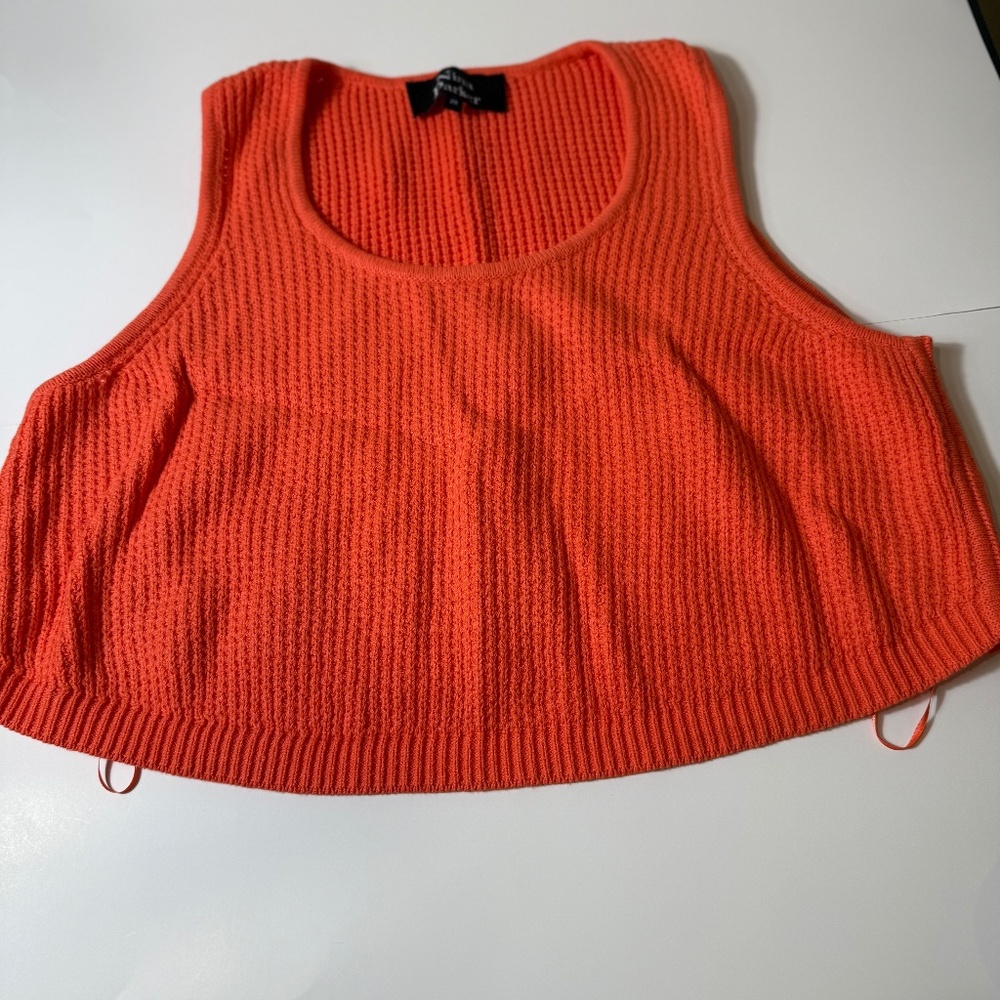 Orange Crochet Sleeveless Crop Top - Last Moment